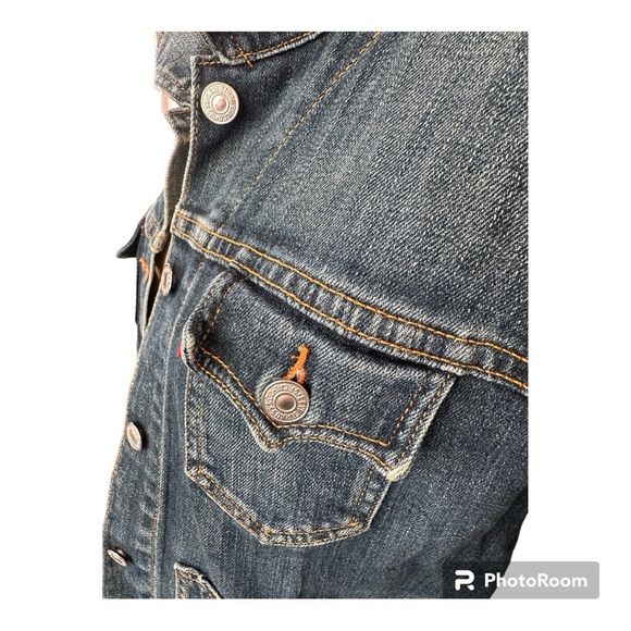 Vintage Levi’s Denim Jacket Size Small Indigo Blue Jean Jacket Pre-Loved - Picture 6 of 10